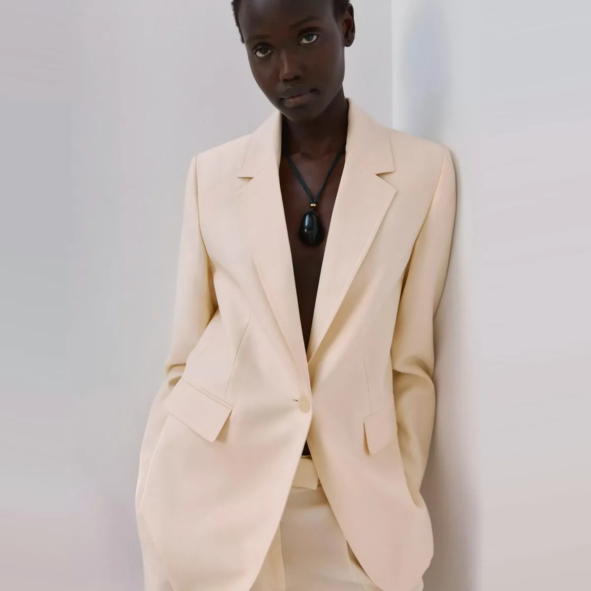 MANGO - Blazer Traje Lyocell Mujer Mango