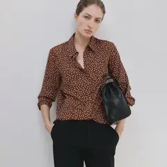 MANGO - Blusa Recta Animal Print Mujer
