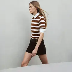 MANGO - Sweater Punto Manga Corta Mujer