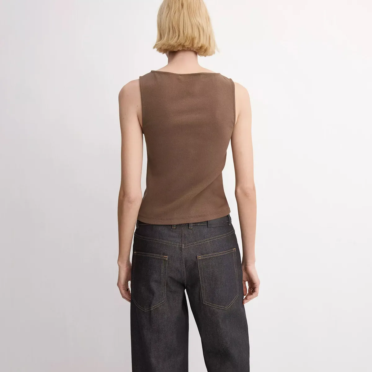 MANGO - Top Algodón Tachuelas Mujer Mango