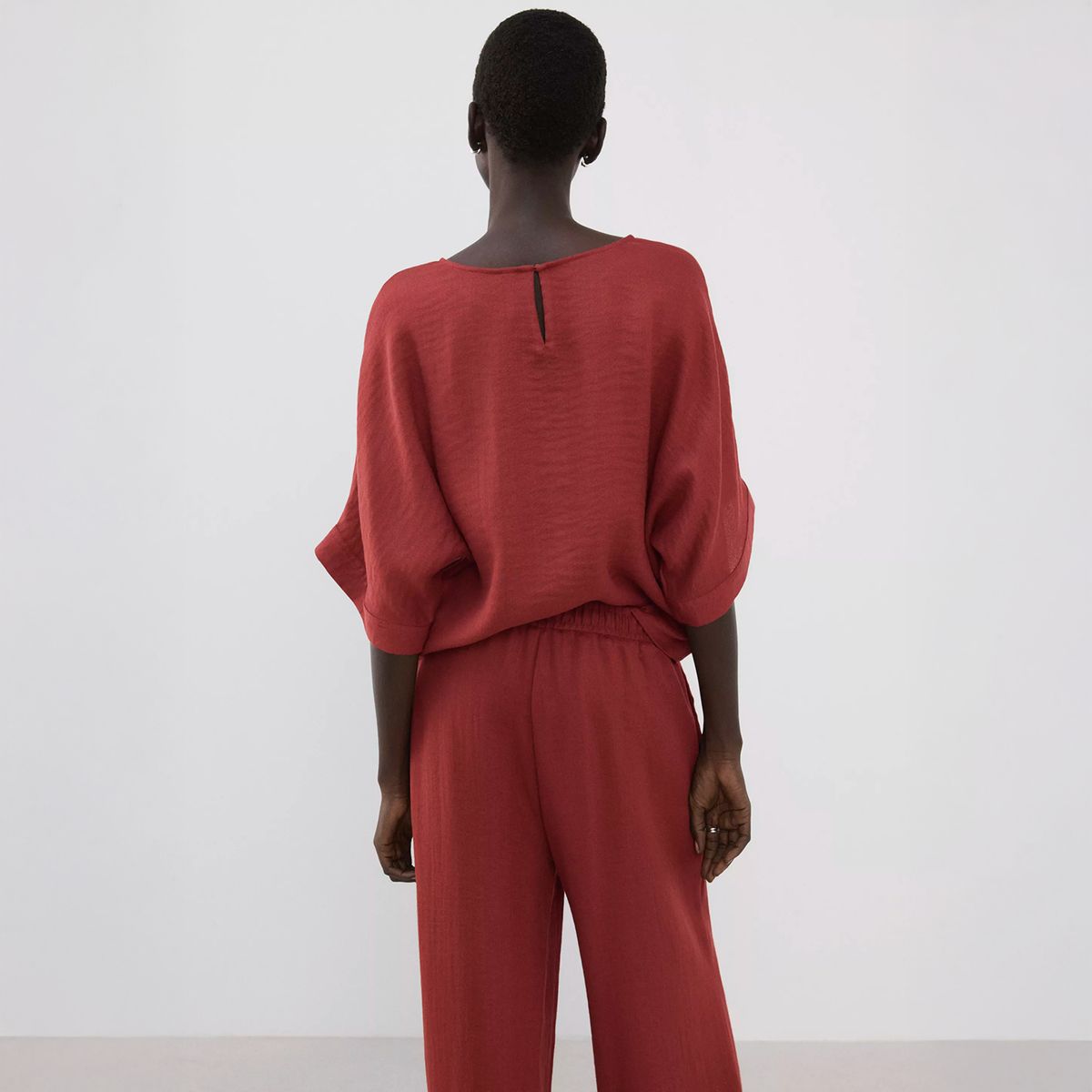 MANGO - Blusa Manga Tres Cuartos Mujer Mango