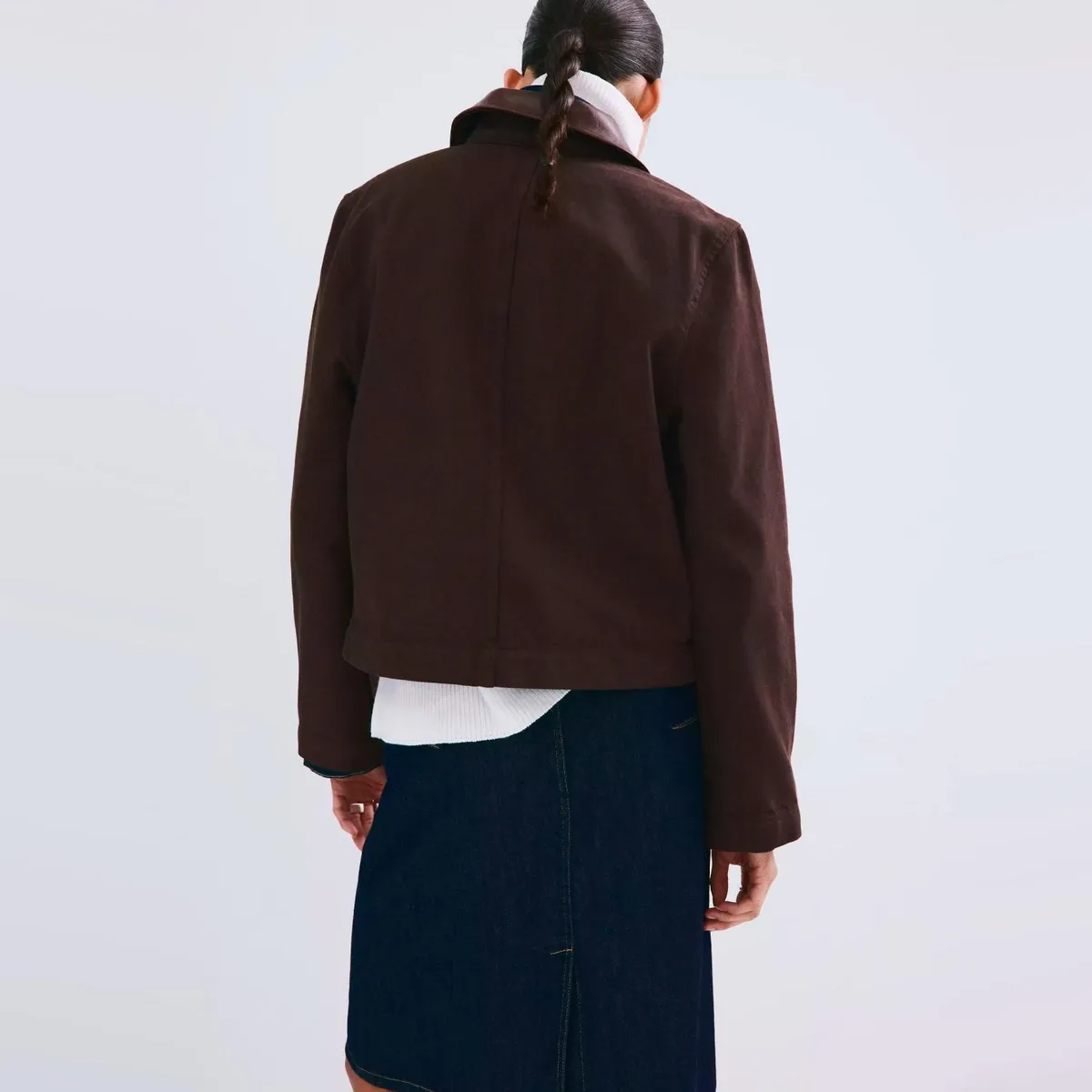 MANGO - Chaqueta Vaquera Cuello Contraste Mujer Mango