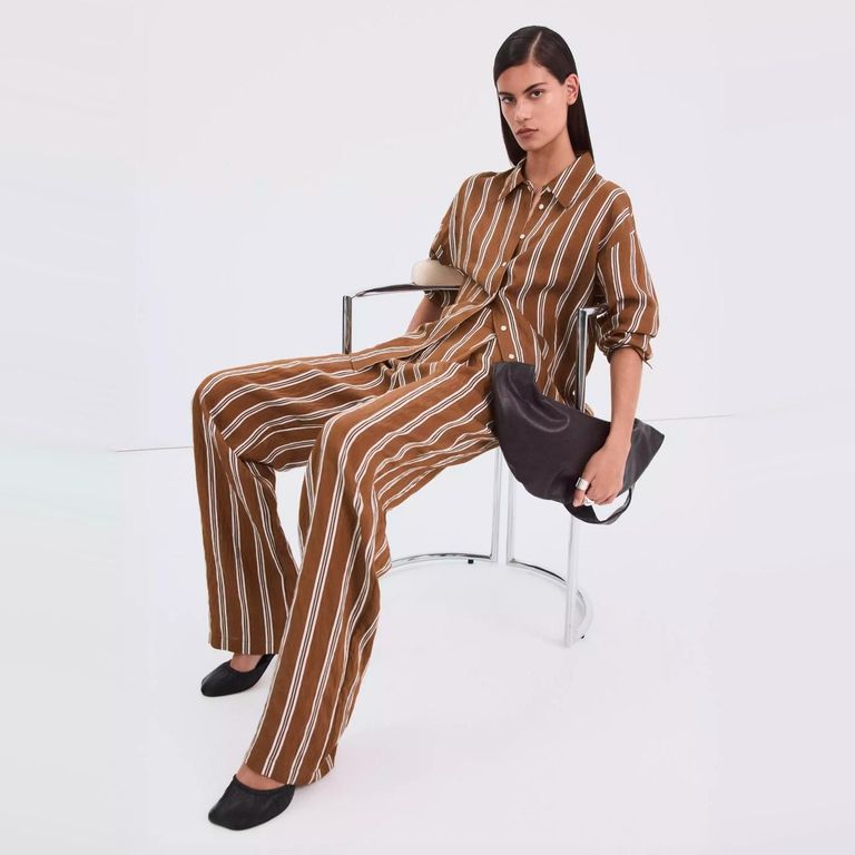 Pantalón Rayas Pinzas Mujer