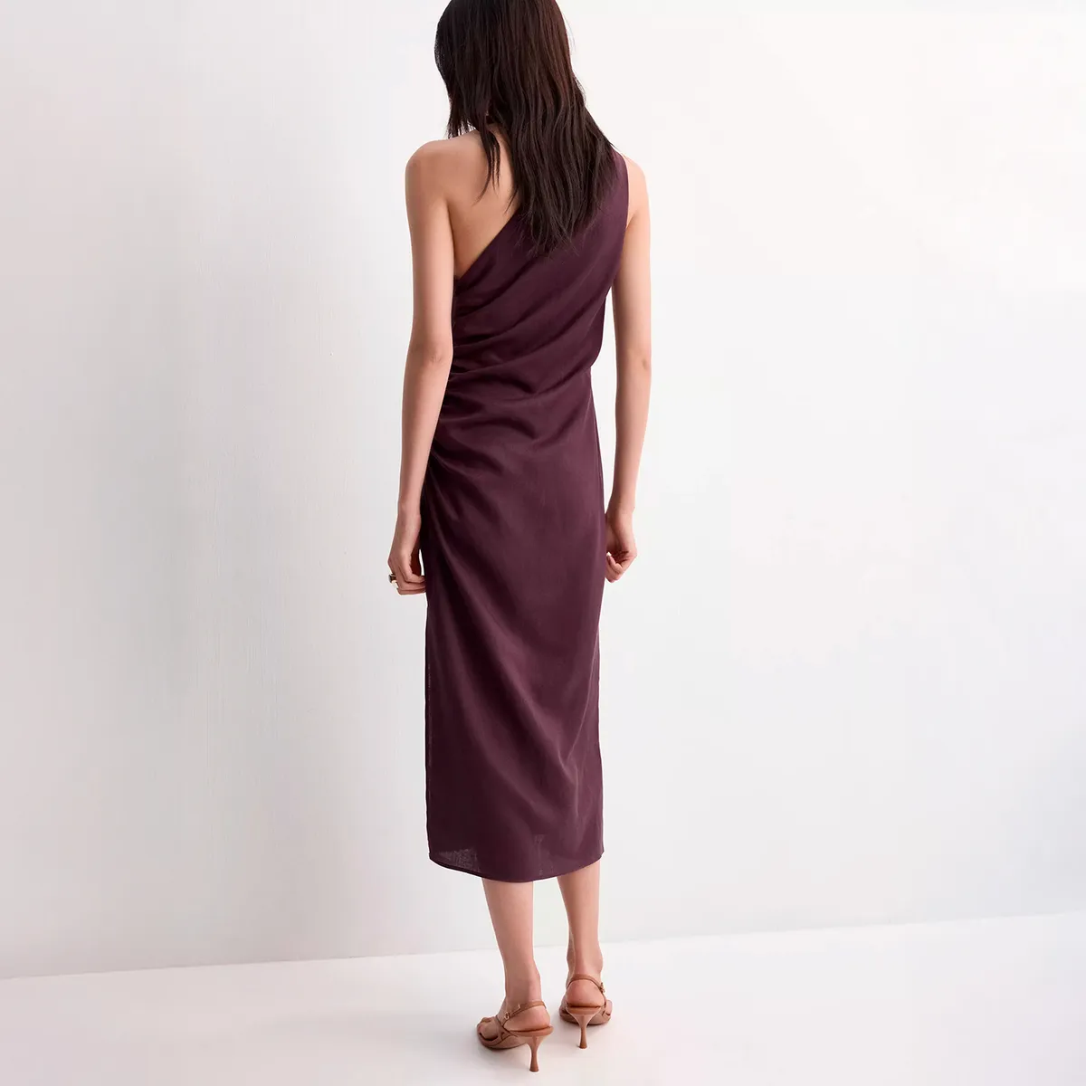 MANGO - Vestido Asimétrico Abertura Lateral Mujer Mango