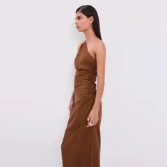 MANGO - Vestido Asimétrico Abertura Lateral Mujer
