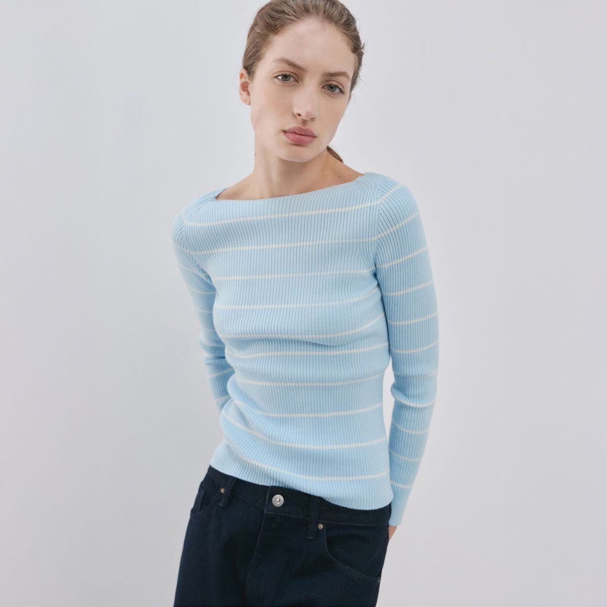 MANGO - Sweater Punto Cuello Barco Mujer Mango