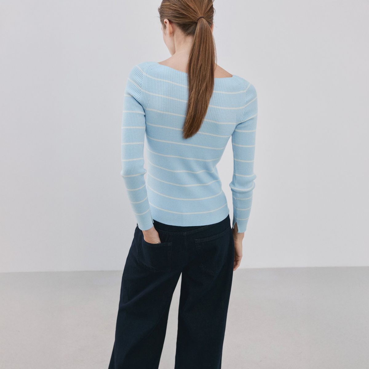 MANGO - Sweater Punto Cuello Barco Mujer Mango