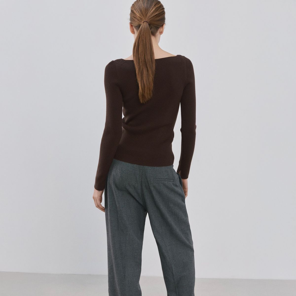 MANGO - Sweater Punto Cuello Barco Mujer Mango