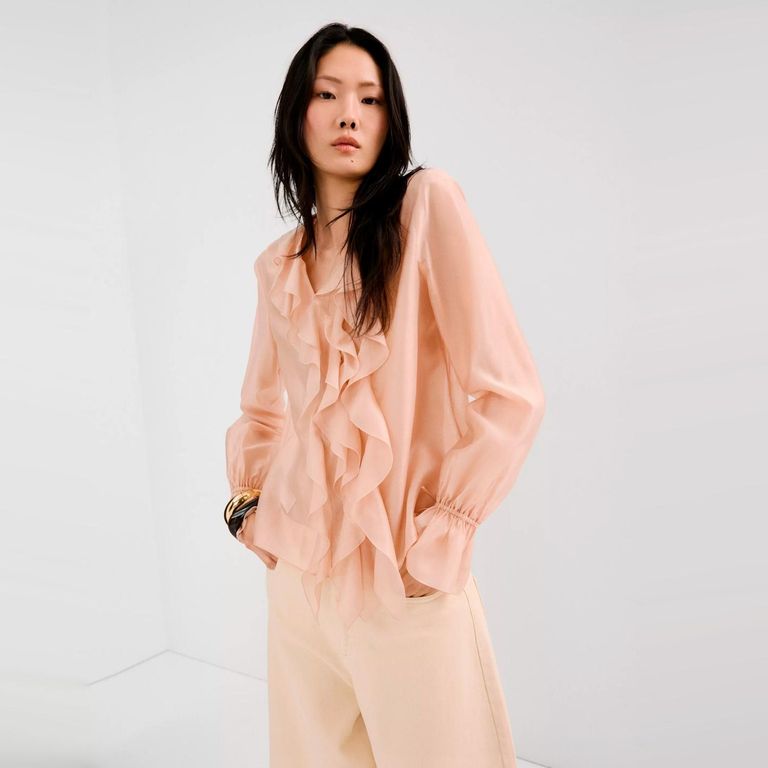 Blusa Lyocell Volantes Mujer