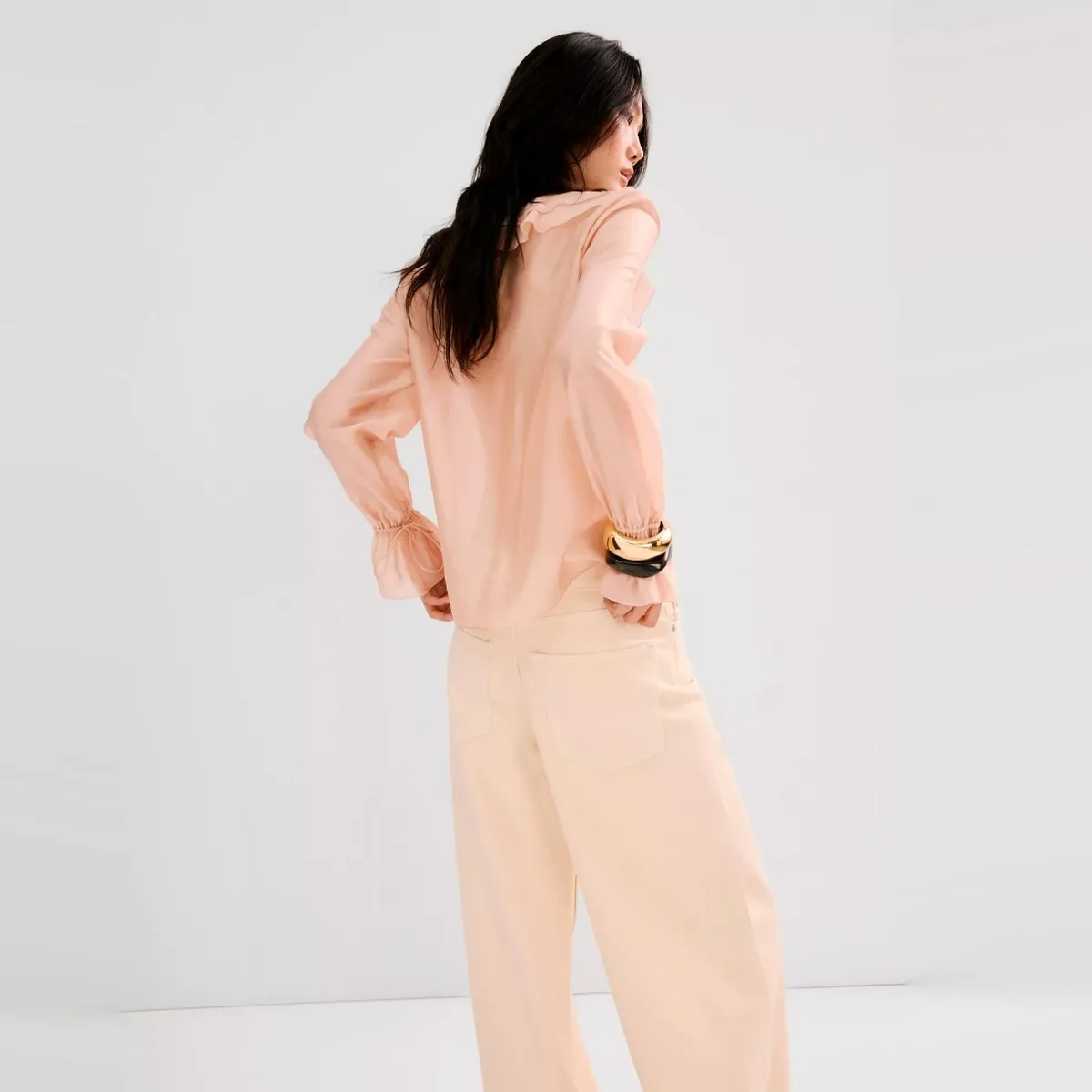 MANGO - Blusa Lyocell Volantes Mujer Mango