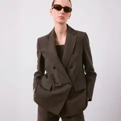MANGO - Blazer Recta Traje Lyocell Mujer