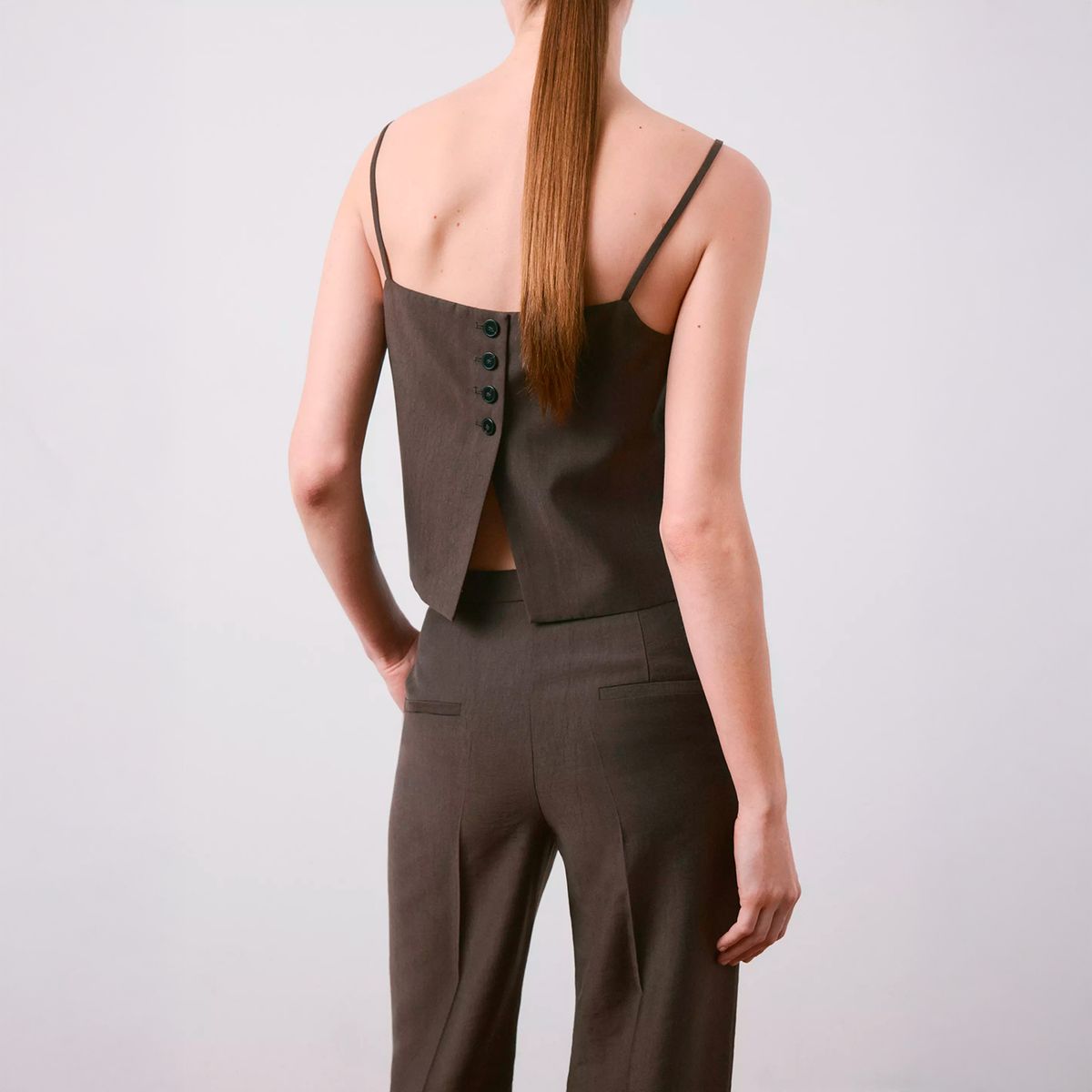 MANGO - Chaleco Traje Lyocell Mujer Mango