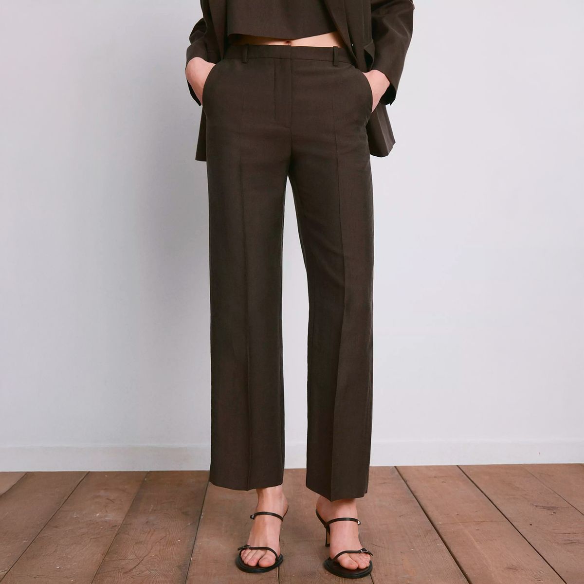 MANGO - Pantalón Lyocell Tiro Medio Mujer Mango