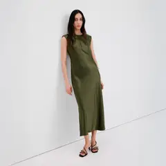 MANGO - Vestido Satinado Entallado Mujer
