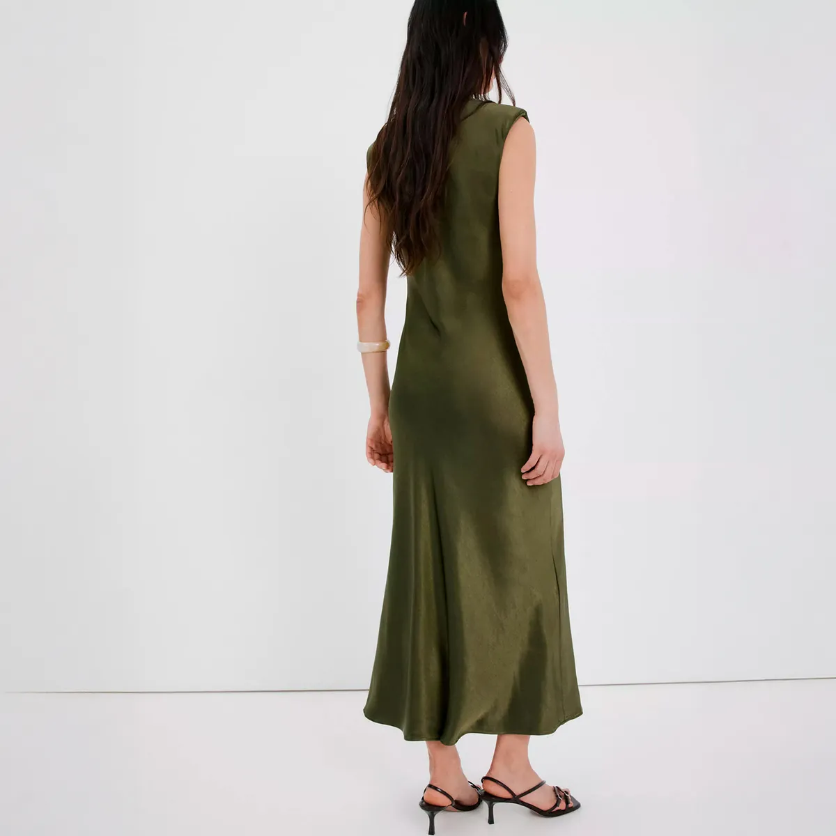 MANGO - Vestido Satinado Entallado Mujer Mango