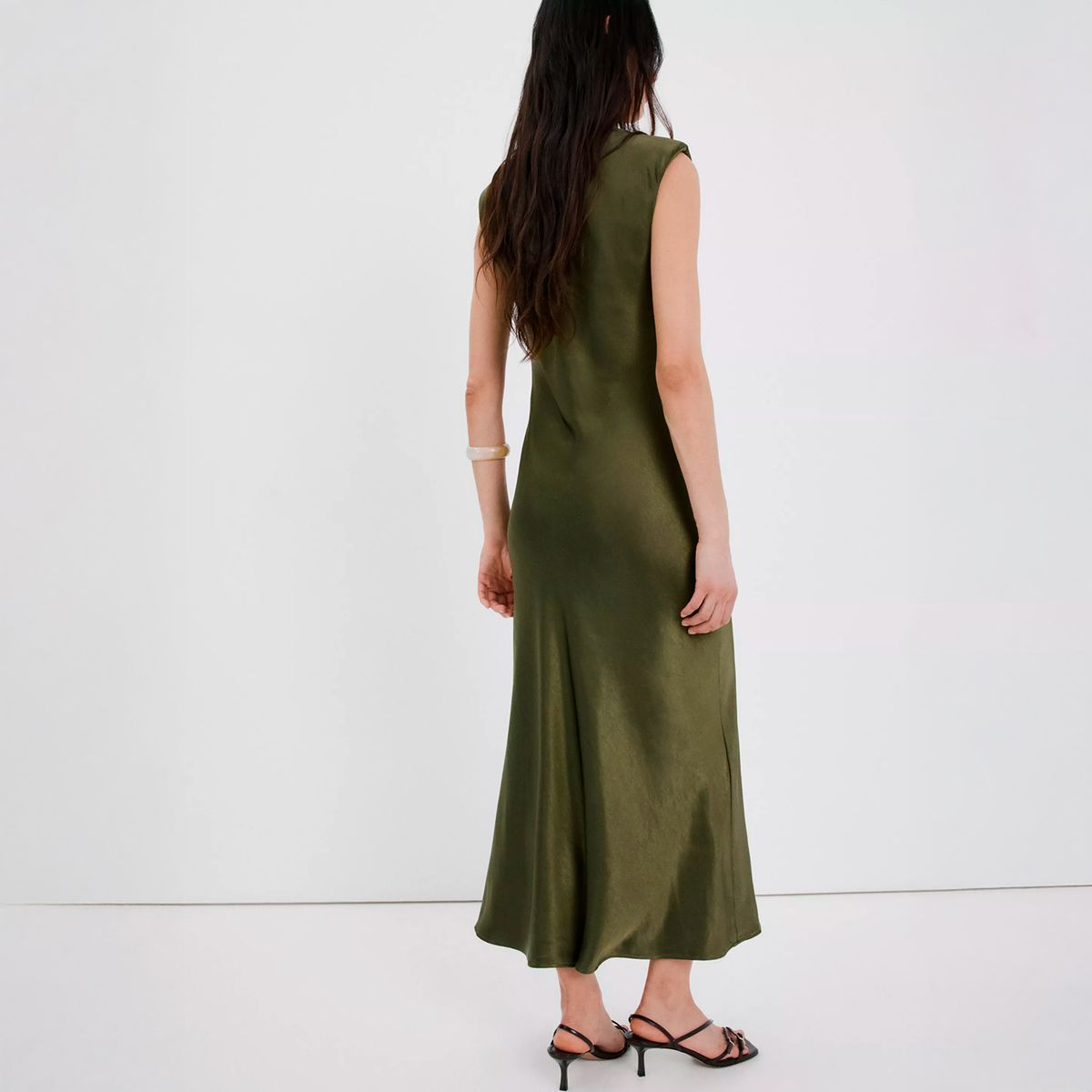 MANGO - Vestido Satinado Entallado Mujer Mango