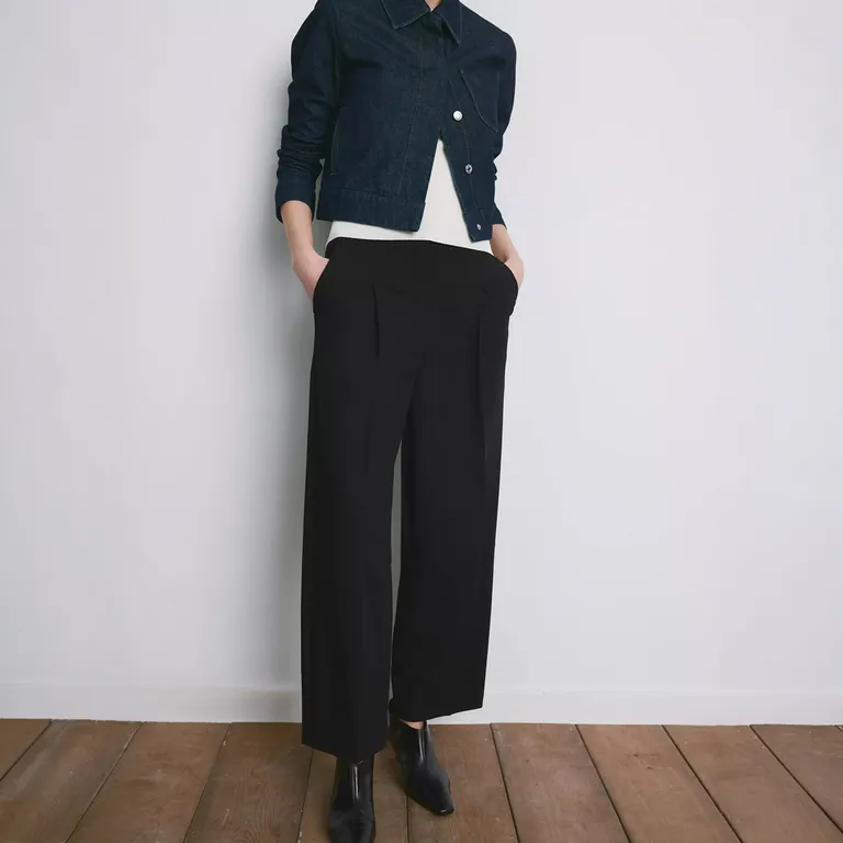 Pantalón Recto Pinzas Mujer