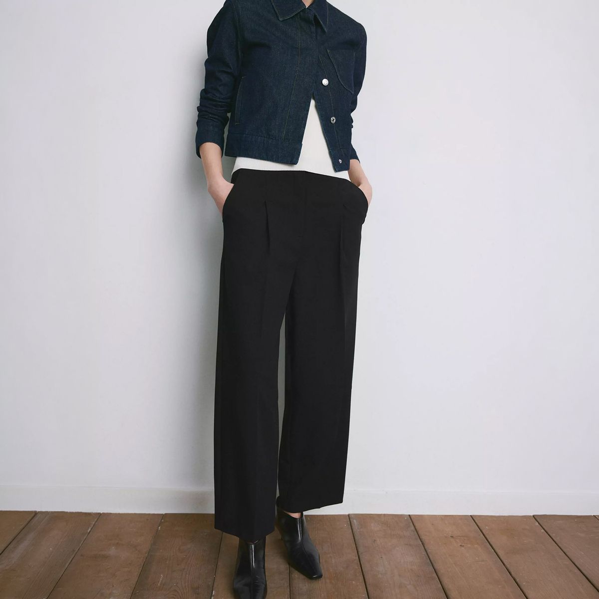 MANGO - Pantalón Recto Pinzas Mujer Mango
