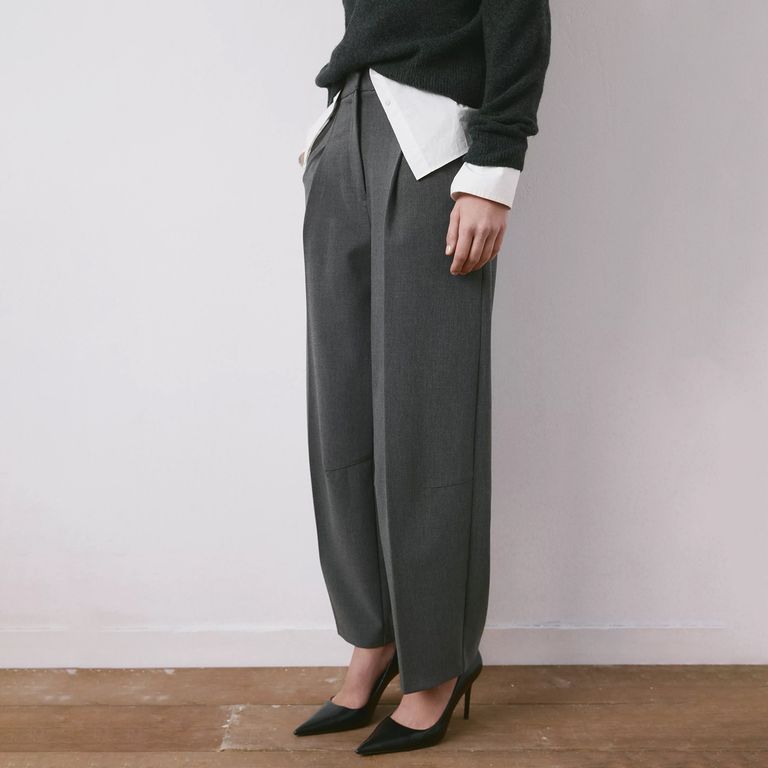 MANGO Pantalón Recto Pinzas Mujer