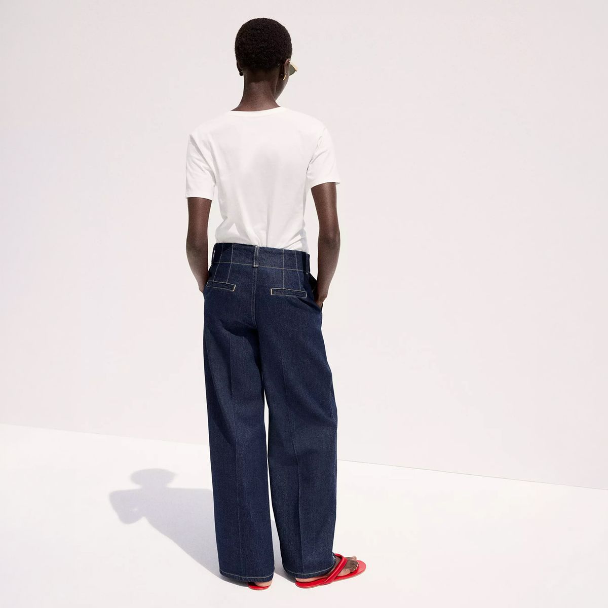 MANGO - Pantalon Wide Leg Tiro Medio Mujer Mango