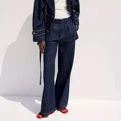 MANGO - Pantalon Wide Leg Tiro Medio Mujer