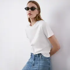 MANGO - Polera Algodón Manga Corta Mujer