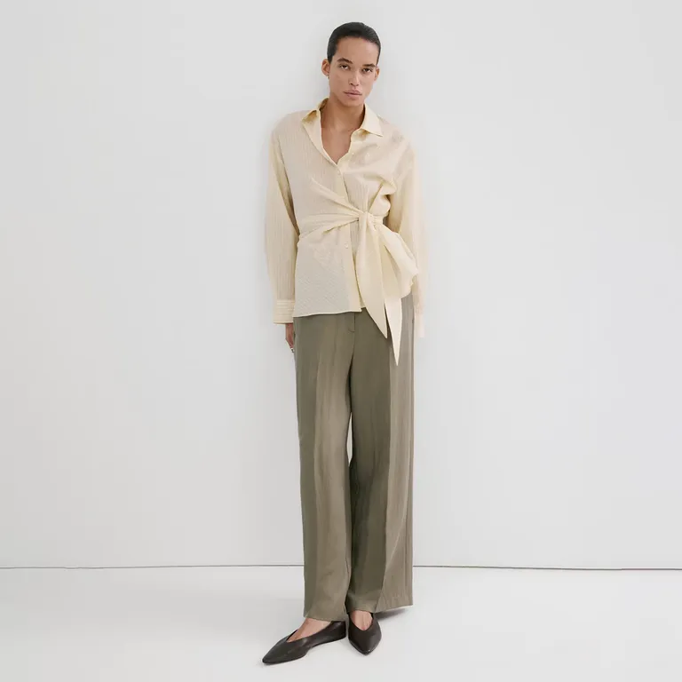 Pantalón Lyocell Tiro Alto Mujer