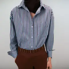 MANGO - Blusa Rayas Mujer Algodón