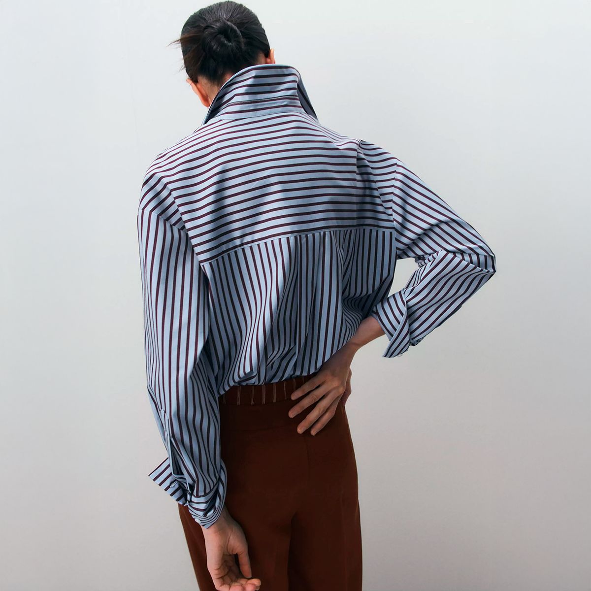 MANGO - Blusa Algodón Rayas Mujer Mango