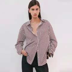 MANGO - Blusa Rayas Mujer Algodón
