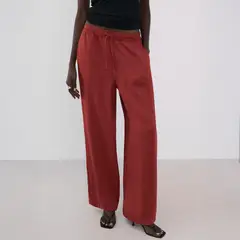 MANGO - Pantalón Palazzo Tiro Alto Mujer