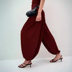MANGO - Pantalón Balloon Tiro Medio Mujer