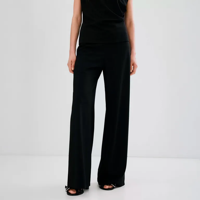 Pantalón Recto Cintura Elástica Mujer