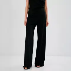 MANGO - Pantalón Recto Cintura Elástica Mujer