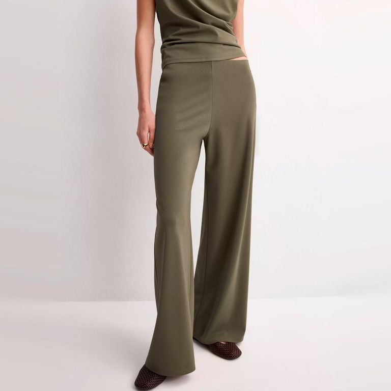 Pantalón Recto Cintura Elástica Mujer