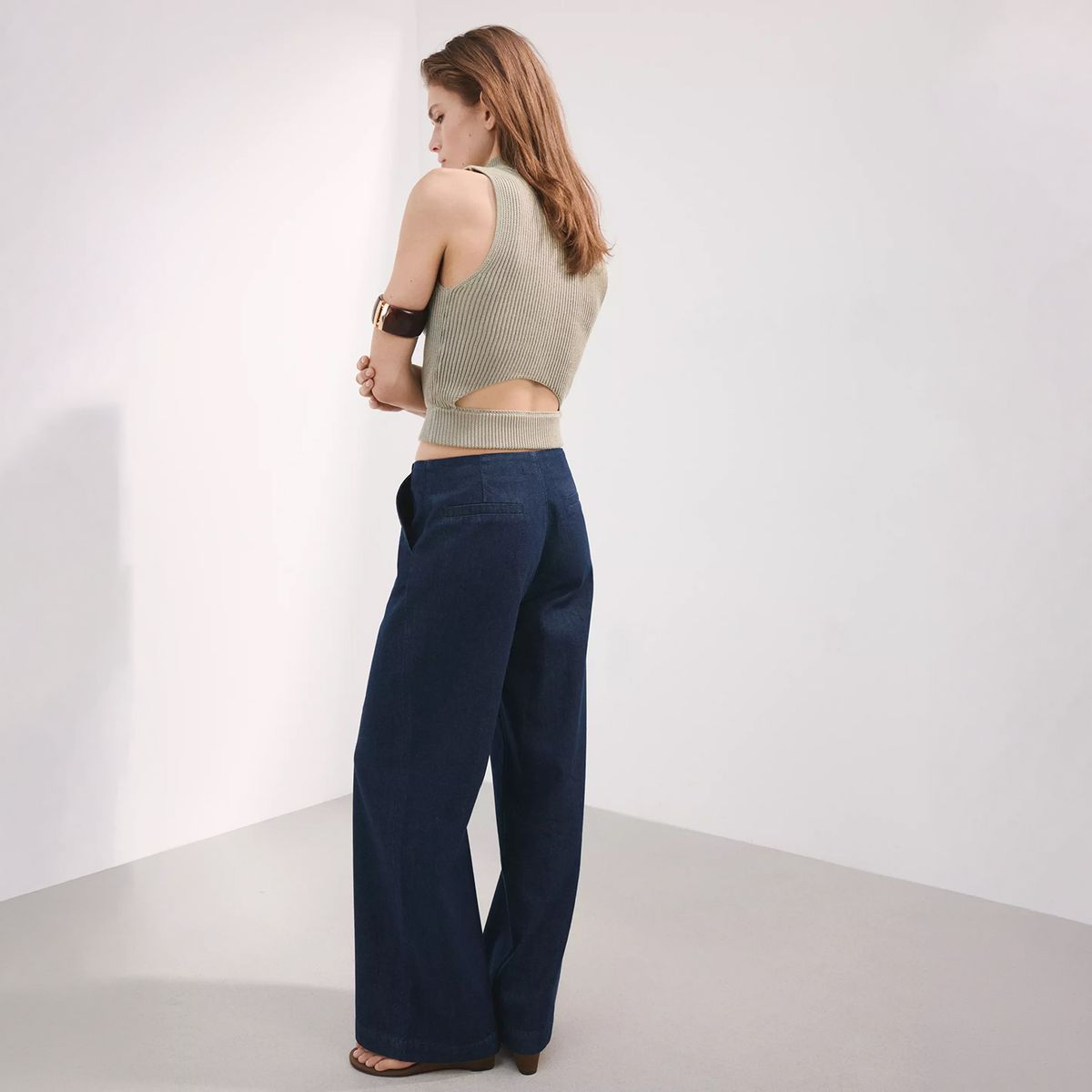 MANGO - Jeans Wide Leg Tiro Medio Mujer Mango