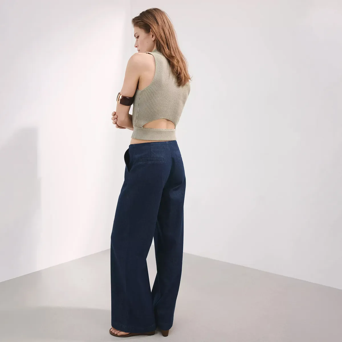 MANGO - Jeans Wide Leg Tiro Medio Mujer Mango