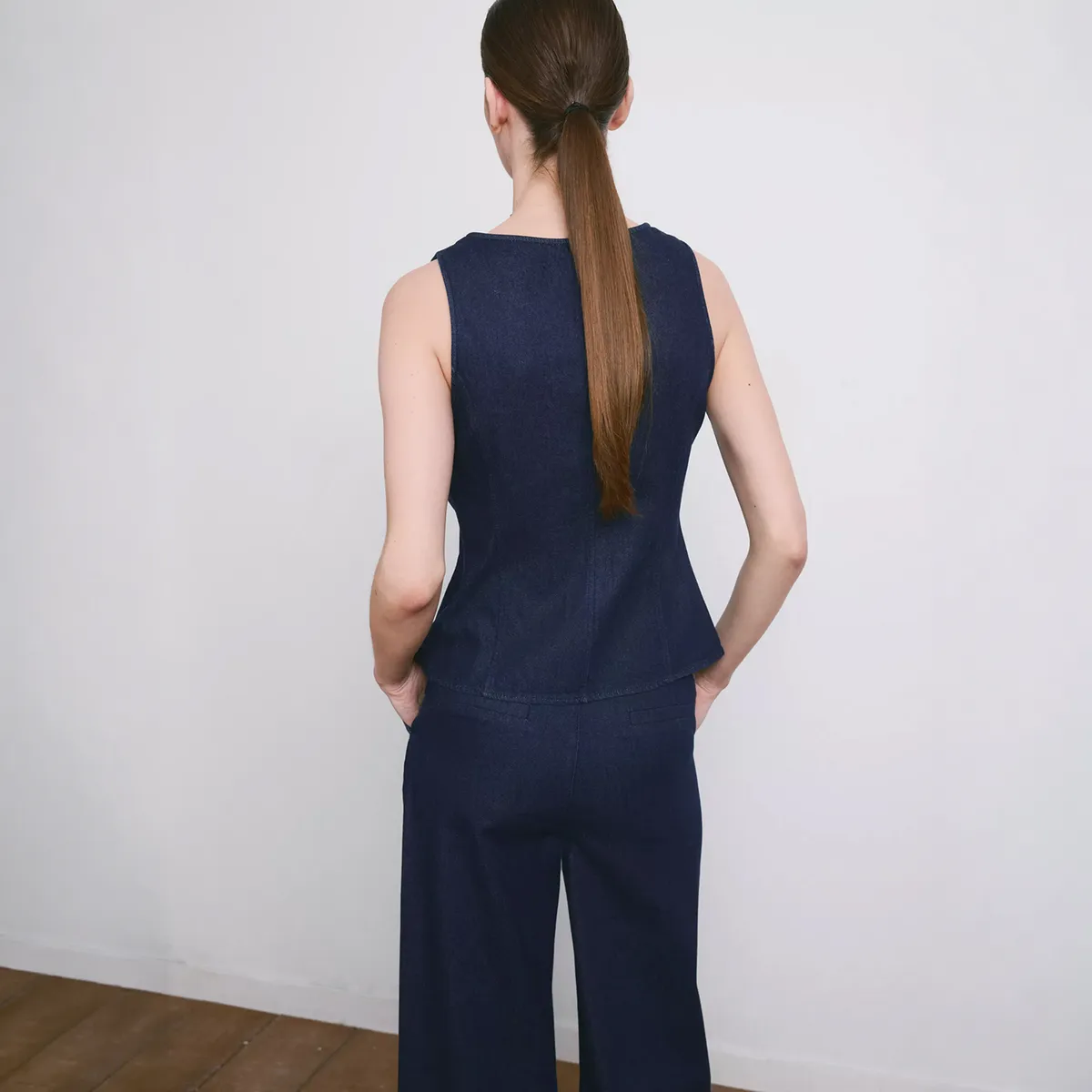 MANGO - Polera Denim Botones Mujer Mango
