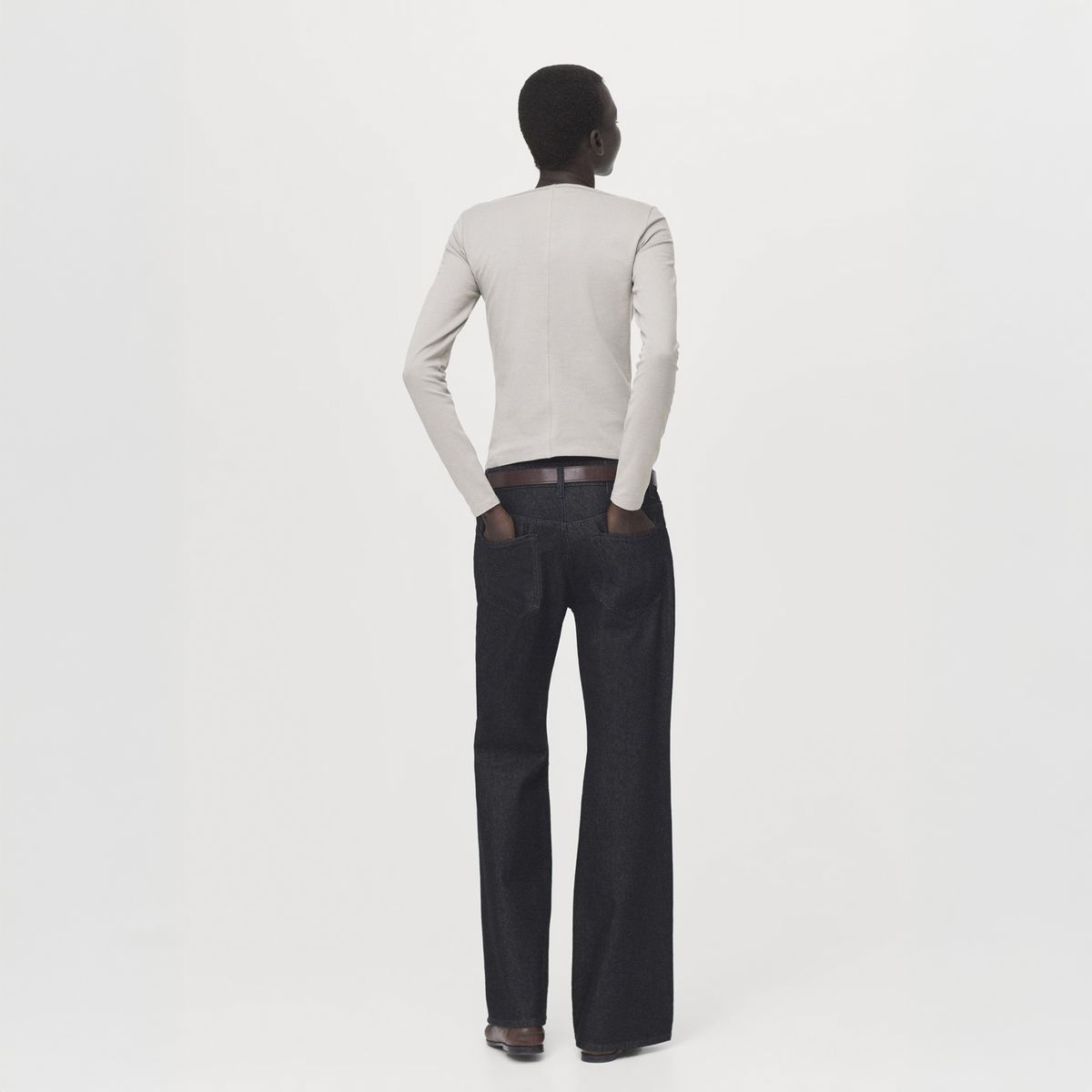 MANGO - Polera Cuello Barco Algodón Mujer Mango