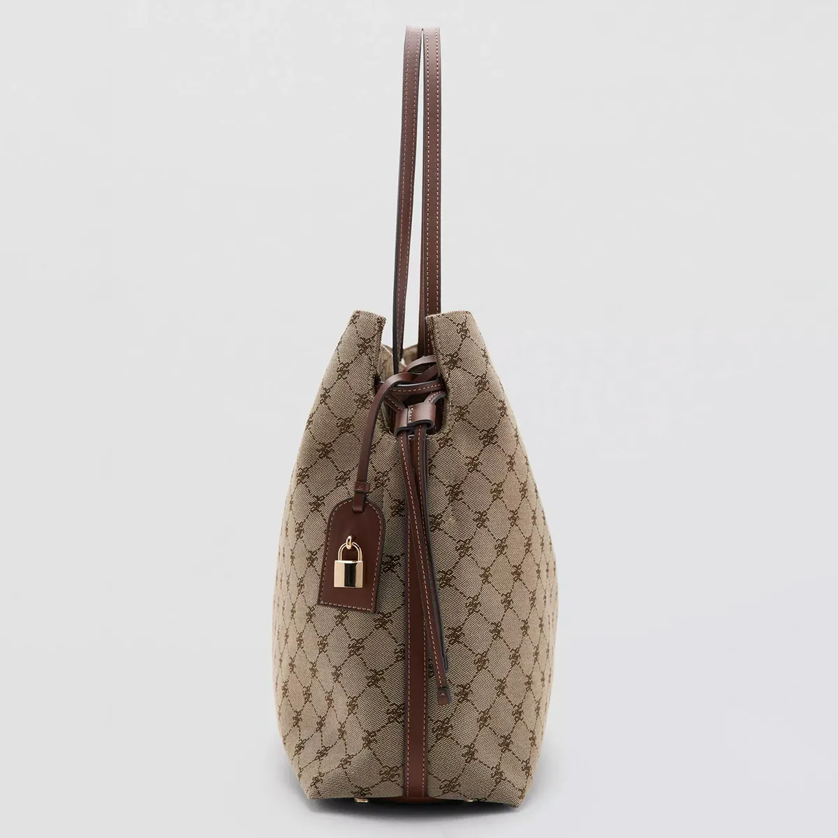 MANGO - Bolso Saco Estampado Logo Mujer Mango