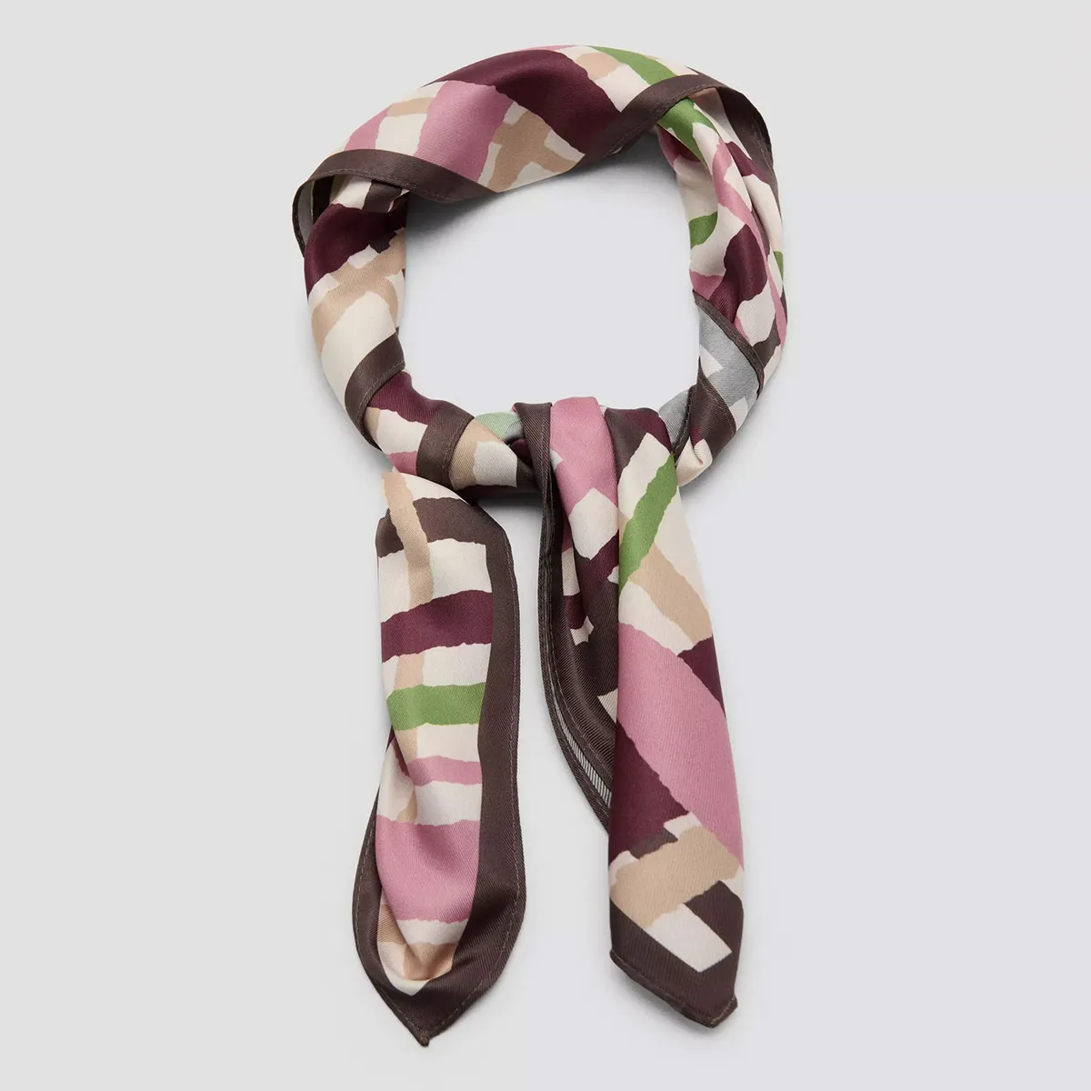 MANGO - Pañuelo Estampado Geométrico Mujer Mango