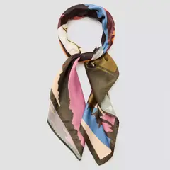 MANGO - Pañuelo Satinado Estampado Abstracto Mujer