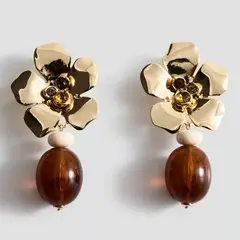 MANGO - Aro Colgantes Flor Mujer