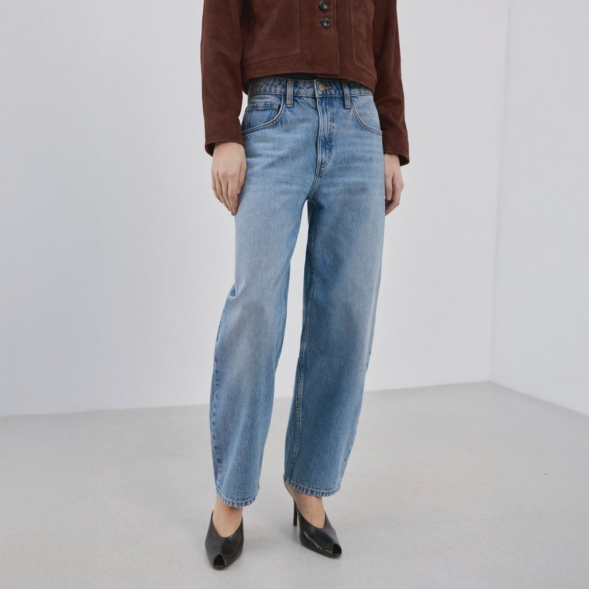 MANGO - Jeans Barrel Tiro Alto Mujer Mango