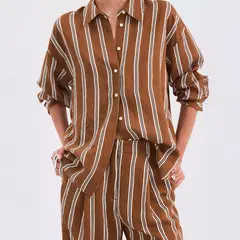 MANGO - Blusa Popelín Regular Rayas Mujer