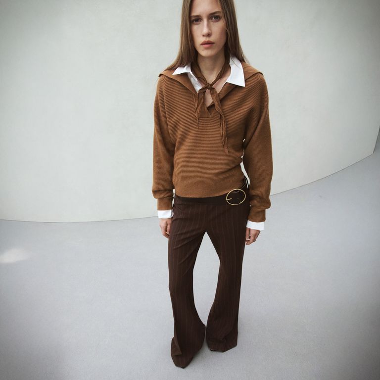 Sweater Punto Cuello Pico Mujer