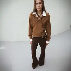 MANGO - Sweater Punto Cuello Pico Mujer