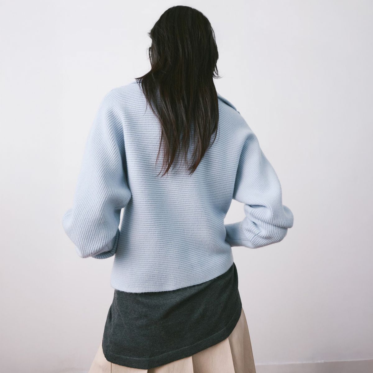 MANGO - Sweater Punto Cuello Pico Mujer Mango
