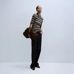 MANGO - Sweater Punto Canalé Rayas Mujer