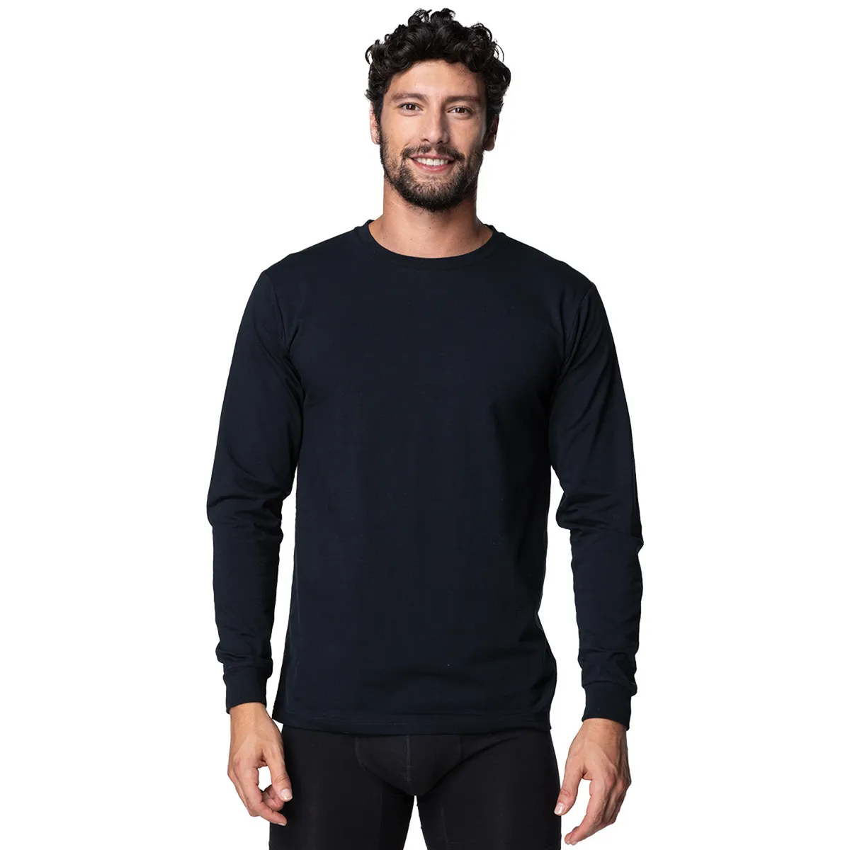 TOP - Pack de 2 Camisetas Algodón Manga Larga Cuello Redondo.